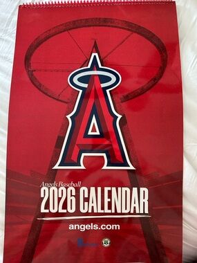 2026 ANGELS Baseball Calendar - Red, April 2026 - March 2027